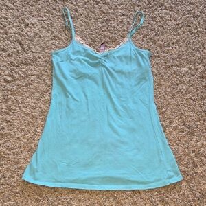 SO Aqua Blue Stretch Tank with Pink Logo Tag